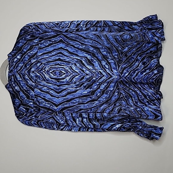 WHBM Long Sleeve Silk Burnout Tie Blouse Size Small - Picture 6 of 16